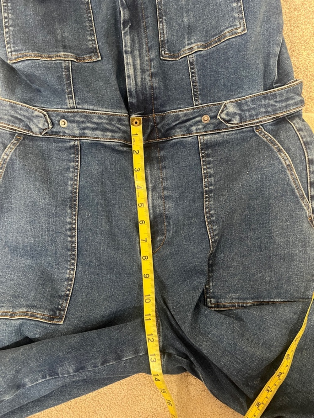 Good American Dark Blue Denim Utility Jumpsuit - Picture 5 of 7